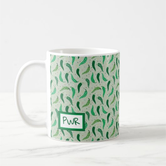 Mug Mouchoirs chiliens mignons sur vert (Gauche)