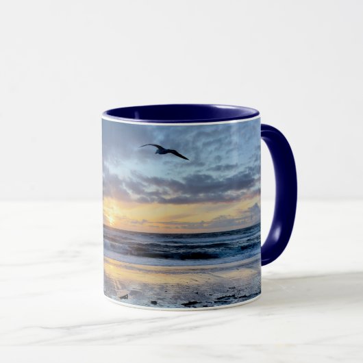 Mug Mouette au coucher du soleil - Venice Beach, CA (Devant droit)