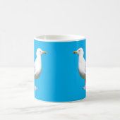 Mug Mouette Côtière Bleu Vibrant Design Minimal Océan (Centre)