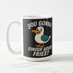 Mug Mouette drôle "Vas-tu finir tes frites?" Plage