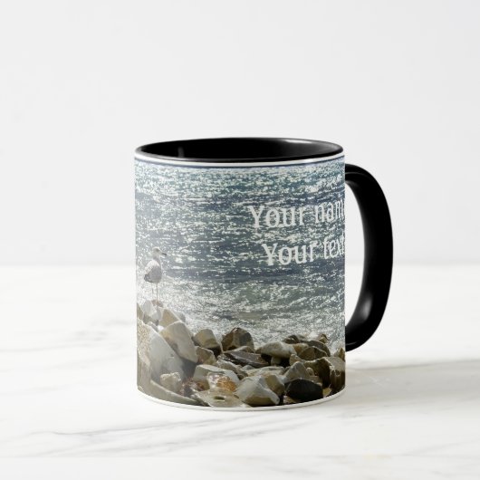 Mug mouette et surf marin (Devant droit)