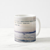 Mug Mouette grise avec la plage de Psaum Bible Verse (Devant droit)