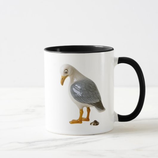 Mug mouette jette un oeil sur sa fiente. (Droite)