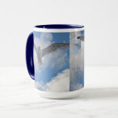 Mug Mouette volante et nuages Faune Oiseaux cadeau (Devant gauche)