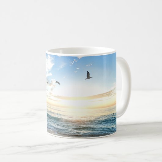 Mug Mouettes de plage du matin (Devant droit)