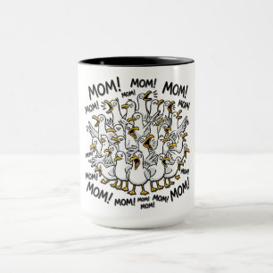 Mug Mouettes drôles appelant maman