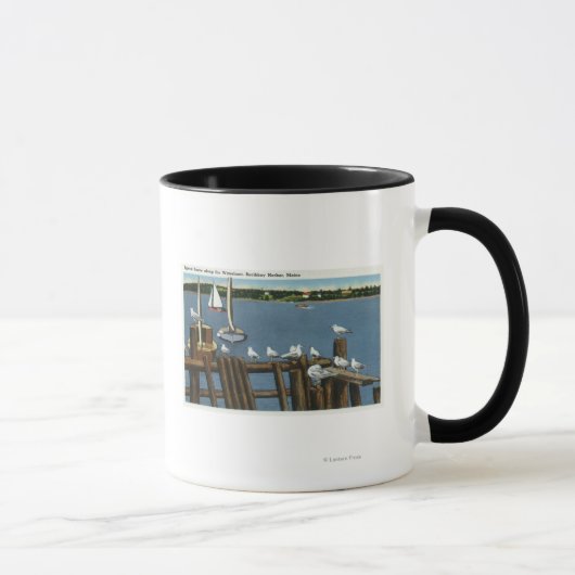 Mug Mouettes et voiliers le long du front de mer (Droite)