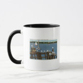Mug Mouettes et voiliers le long du front de mer (Gauche)
