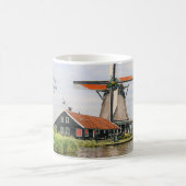 Mug Moulin à vent de Zaanse Schans aquarelle néerlanda (Centre)
