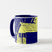 Mug Moulin bleu marine et jaune (Devant gauche)