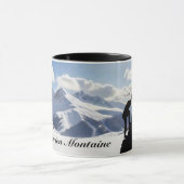 Mug Mountaineering with Climber Silhouette and Mtns (Centre)