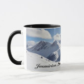 Mug Mountaineering with Climber Silhouette and Mtns (Gauche)