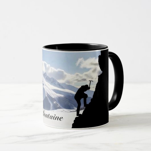 Mug Mountaineering with Climber Silhouette and Mtns (Devant droit)