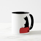 Mug Mouse aime le chat noir à deux tons (Devant droit)