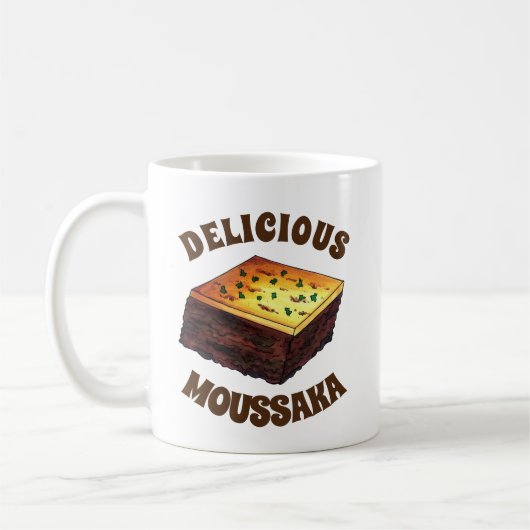 Mug Moussaka Grecque Méditerranéen Nourriture Aiguille (Gauche)
