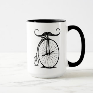 Mug Moustache antiquaire à vélo à grande roue