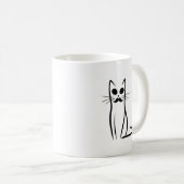 Mug Moustache Chat Papa Chat Abstrait Papa Funny Minim (Devant droit)