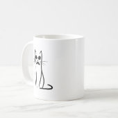 Mug Moustache Chat Papa Chat Abstrait Papa Funny Minim (Devant gauche)