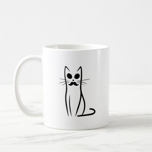 Mug Moustache Chat Papa Chat Abstrait Papa Funny Minim (Gauche)