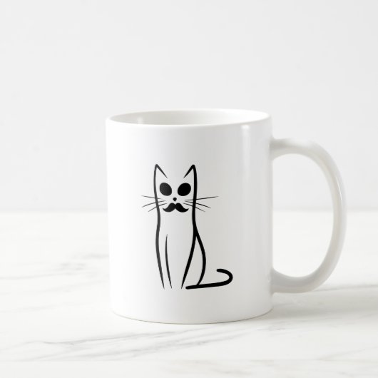 Mug Moustache Chat Papa Chat Abstrait Papa Funny Minim (Droite)