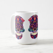 Mug Moustache crâne à sucre (Devant gauche)