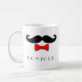 Mug Moustache de Bonjour et Bowtie rouge (Gauche)