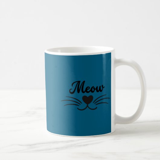 Mug Moustache et barbe de chat Kitty Meow drôle (Droite)
