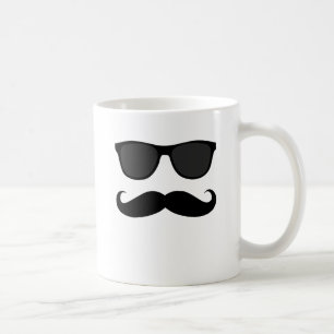 Mug Moustache et cadeau noirs d'humeur de lunettes de