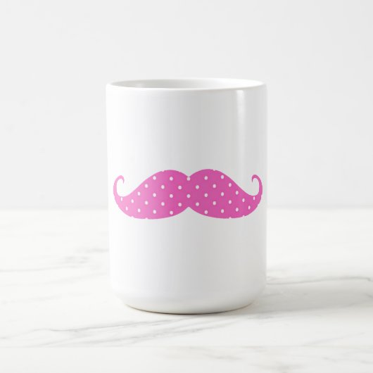 Mug Moustache Girly de pois de roses indien drôles (Centre)
