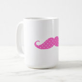 Mug Moustache Girly de pois de roses indien drôles (Devant gauche)