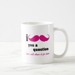 Mug Moustache I vous une question dans le rose