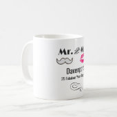 Mug Moustache & Lèvres M. & Mme - Anniversaire (Devant gauche)