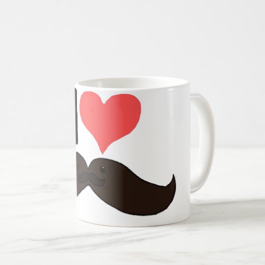 Mug Moustache mignonne du coeur I (Devant droit)
