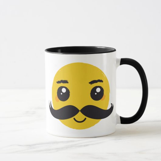 Mug Moustache Mignonne Souriante (Droite)