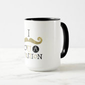 Mug Moustache noir or (Devant droit)
