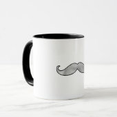 Mug Moustache noire argentée (Devant gauche)