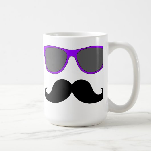Mug Moustache noire et humour pourpre de lunettes de (Droite)
