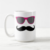 Mug Moustache noire et humour rose de lunettes de (Gauche)