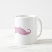 Mug Moustache rose drôle de Bling (Devant droit)