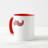 Mug Moustache Tartan Rouge (Devant gauche)