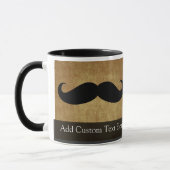 Mug Moustache vintage avec texte personnalisé (Gauche)