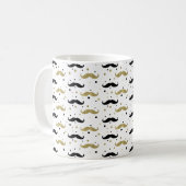 Mug Moustaches Confetti Noir Or (Devant gauche)