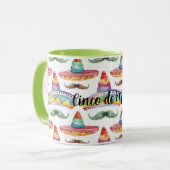 Mug Moustaches Vertes Marrons Cinco de Mayo (Devant gauche)