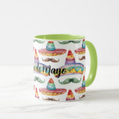 Mug Moustaches Vertes Marrons Cinco de Mayo (Devant droit)