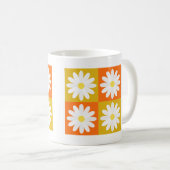 Mug Moustard Jaune Orange Daisy Retro Checkerboard (Devant droit)