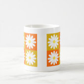 Mug Moustard Jaune Orange Daisy Retro Checkerboard (Centre)