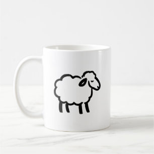 Mug Mouton à la ligne noire – Conception d'encre d'ani