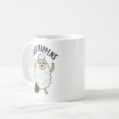 Mug Mouton arrive drôle de caca jeu de mots (Devant gauche)