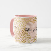 Mug Mouton de coeur léopard doré rose (Devant gauche)
