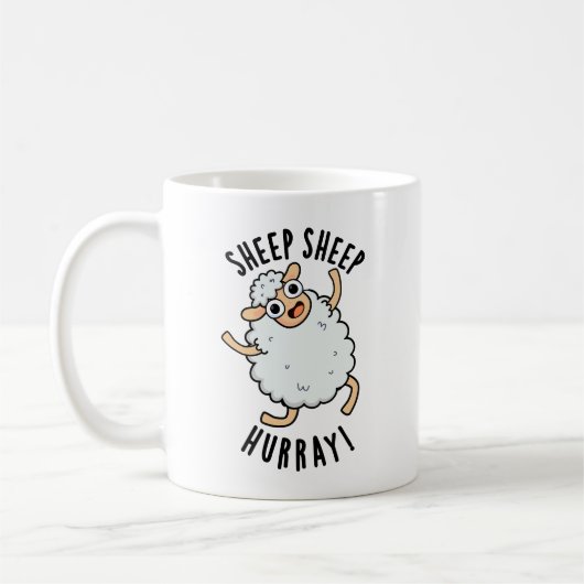 Mug Mouton Mouton Hurray Amusant Animal Pun (Gauche)